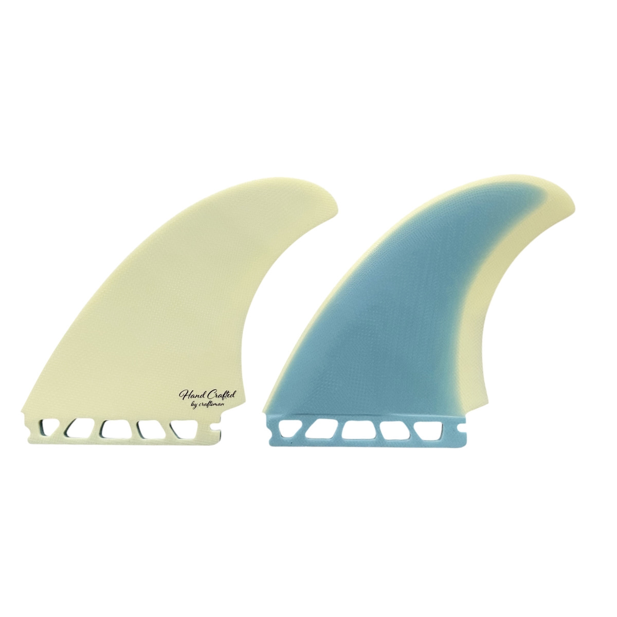 CRAFTSMAN FIN POWER TWIN FIN ツインフィン FCS FUTURES グラスファイバー VOLAN サーフィン（BLUE/YELLOW）